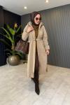 Yanları Fermuar Detaylı Premium Tasarım Mont Camel