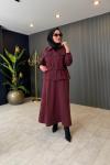 Bel Büzgü Detaylı Etekli Oysho Takım Bordo