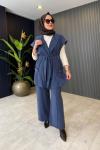 Tensel Yelekli Pantolon Takım Mavi