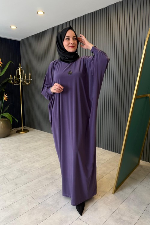 Yarasa Kol Sandy Elbise Lila
