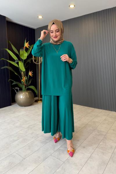 Piliseli Pantolonlu Takım Fuşya Benetton