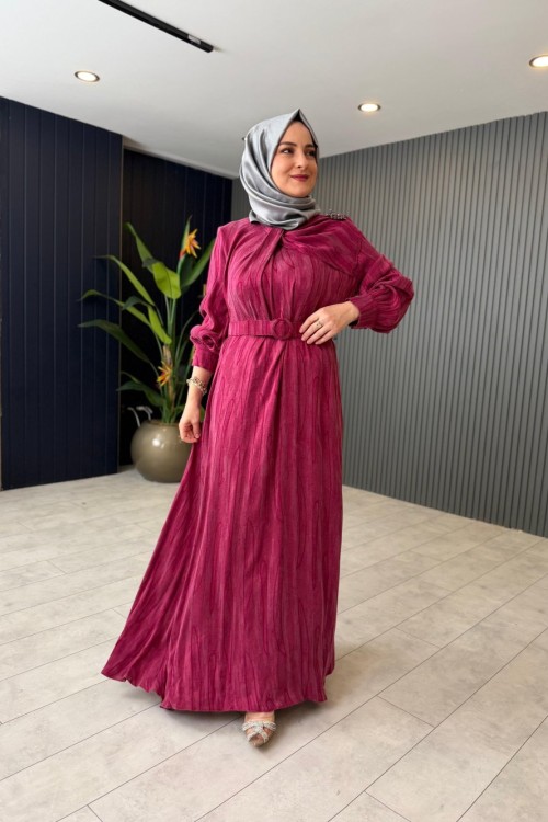 Orhan Özel Tasarım Elbise Fuşya