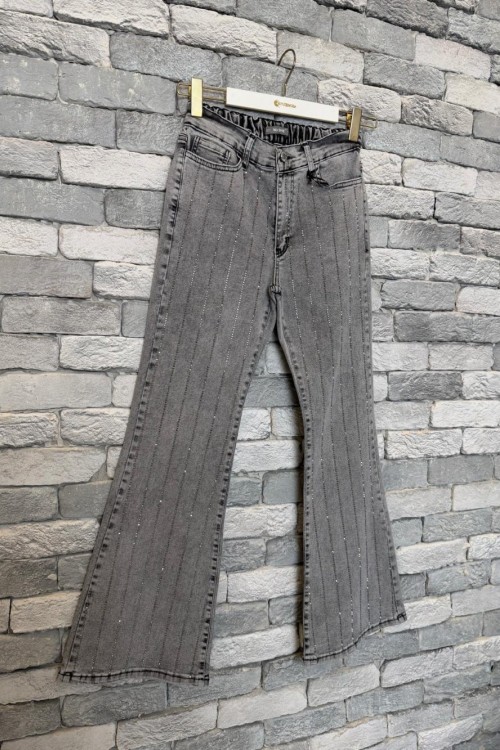 İspanyol Taşlı Pantolon Gri