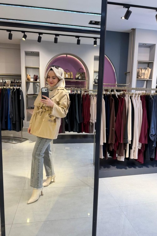 Taş ve Püskül Detaylı Pantolon Gri