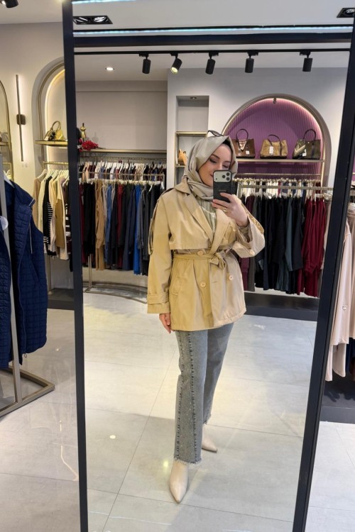 Taş ve Püskül Detaylı Pantolon Bebe Mavisi