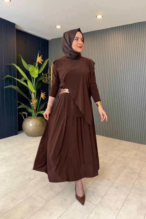 Lazer Kesim Rahat Takım Kahve