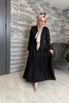 Cebi Baskılı Eteği Kraşlı Takım Siyah