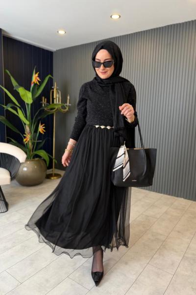 Prenses Tül Etek Siyah