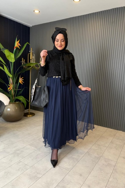 Prenses Tül Etek Lacivert