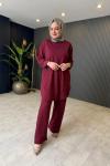 Selen Rahat Pantolon Takım Bordo