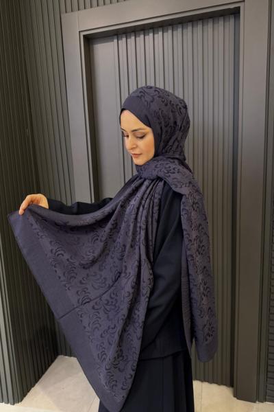 Luvensara Etnik Desen Şal Lacivert