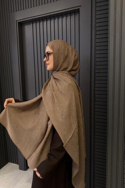 Luvensara Etnik Desen Şal Vizon