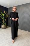 Yaka Aksesuar Detaylı Sandy Takım Siyah