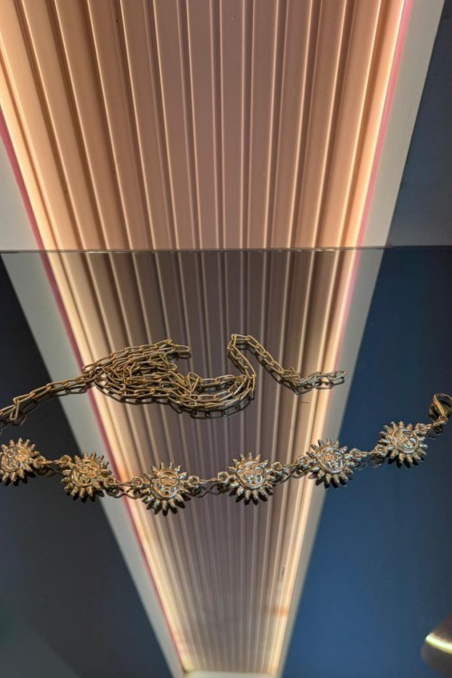 Gold Zinci Kemer Aksesuar (Güneş Desen) Camel