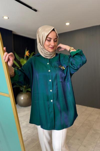 Silvis Taş İşlemeli Tunik Petrol Mavisi