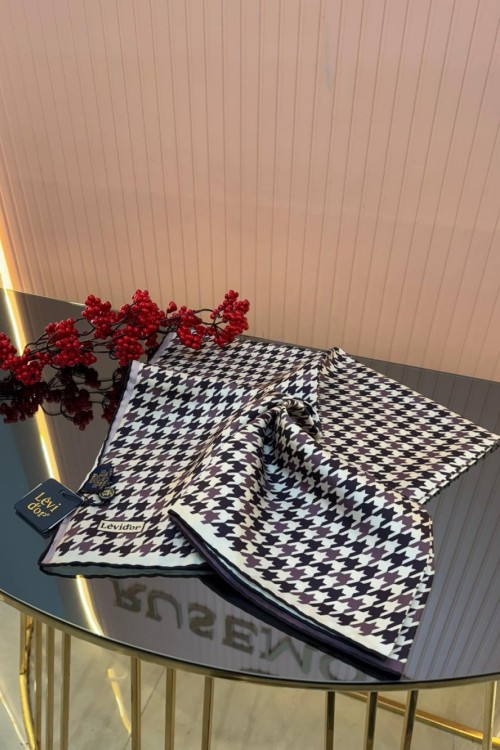 Kazayağı Desen Twill İpek Eşarp Lila