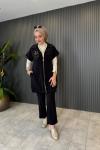 Elfida Pantolon Yelek Takım Siyah