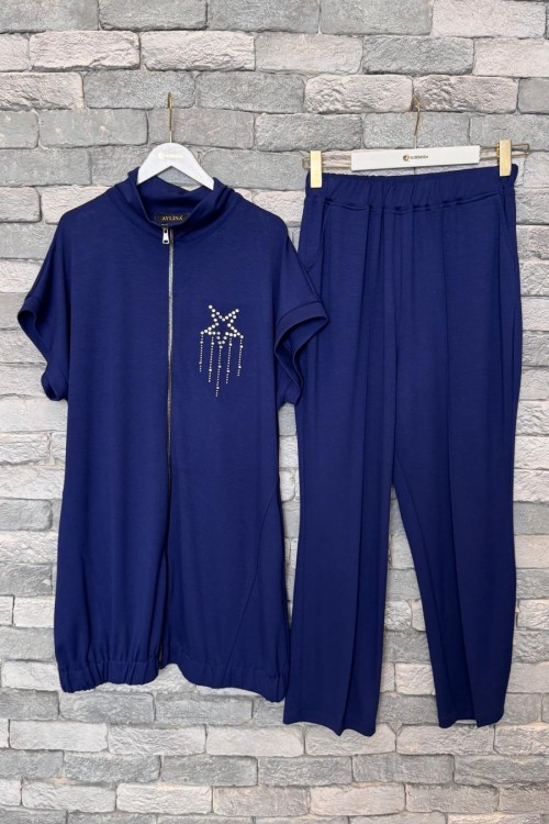 Elfida Pantolon Yelek Takım Lacivert