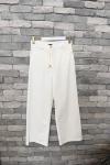 Bol Paça Denim Pantolon Ekru