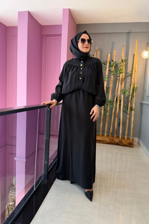 Nefa İkili Ceket  Elbise Siyah