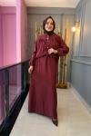 Nefa İkili Ceket  Elbise Bordo