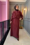 Nefa İkili Ceket  Elbise Bordo