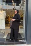 Broş Detaylı Pantolon Takım Siyah