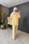 Önden Katkat Bağlama Detaylı Nil Takım Sarı