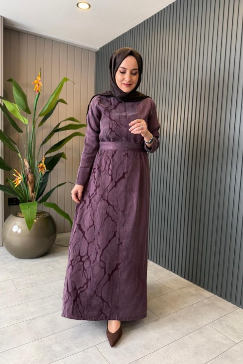 Katya Kupra Elbise Mürdüm