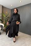 Kraşlı İzabella Etekli Takım Siyah