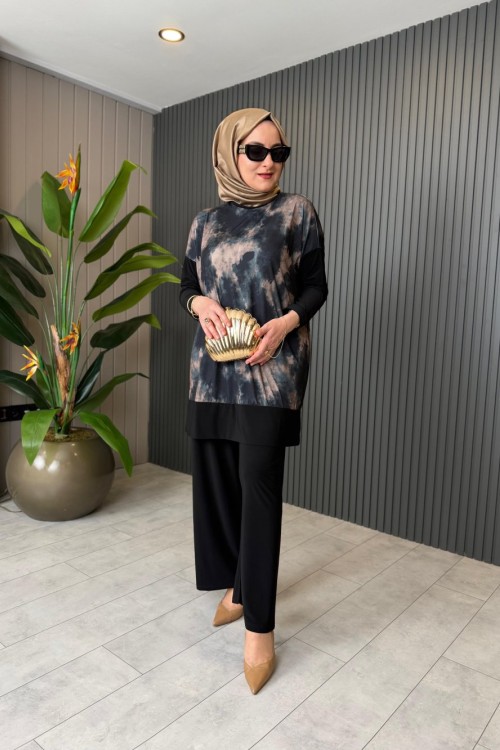 Esra Batik Pantolon Takım  Siyah