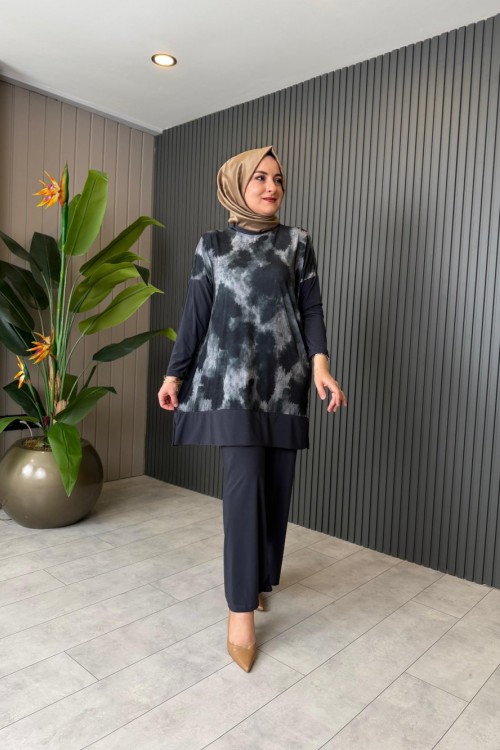 Esra Batik Pantolon Takım  Antrasit