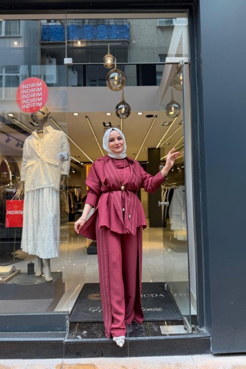 Miranda 3 lü Takım Bordo