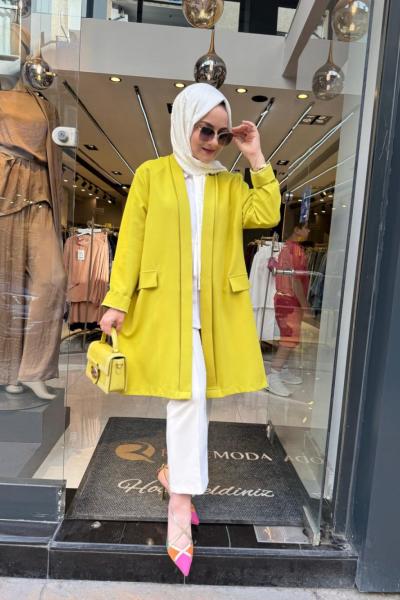 Krep Ceket Yağ Yeşili Yağ Yeşili