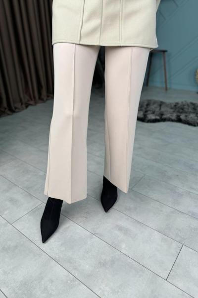 Nervür Detaylı Pantolon Bej