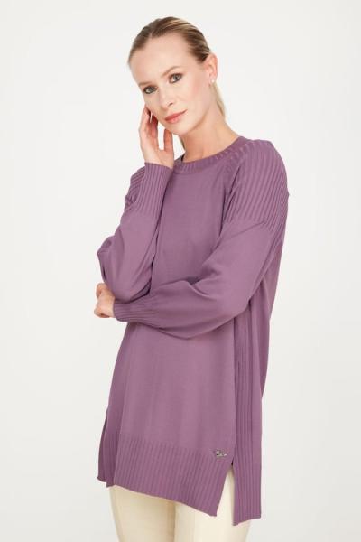 Yanları Yırtmaçlı Rayon Tunik Mor