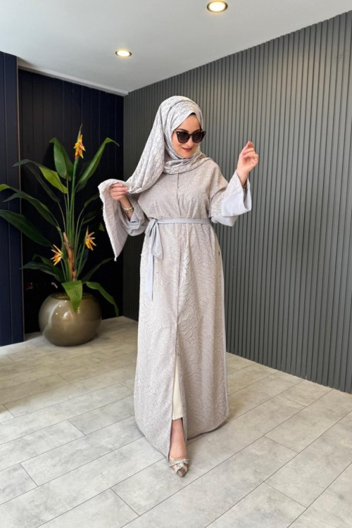 Levidor Ferace Önü Garnili Gri