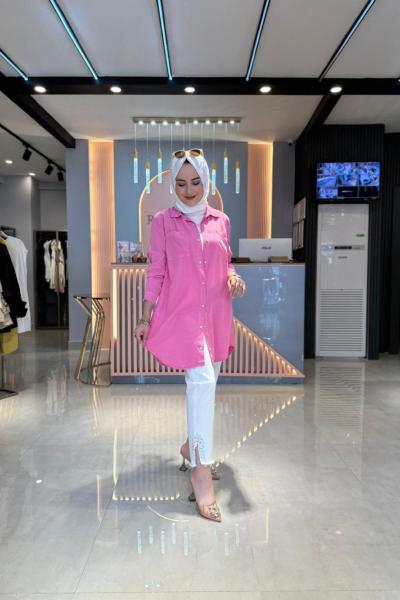 Pırıltı Detaylı Pantolon Beyaz