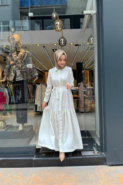 Jakar Elbise Modeli Ekru