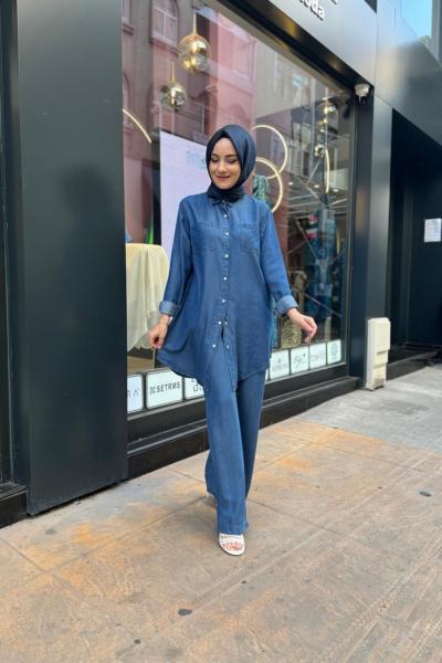 Tensel Kot Takım Mavi