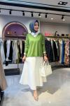 V Yaka Basic Tunik Yeşil