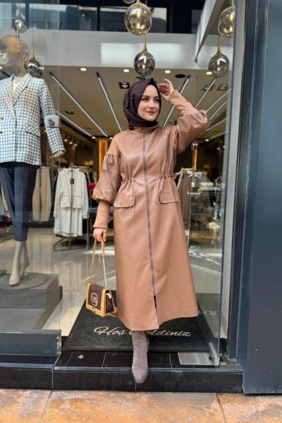 Ceremony Kolları File Deteylı Deri Kap Camel