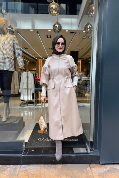 Ceremony Kolları File Deteylı Deri Kap Taş Taş Rengi