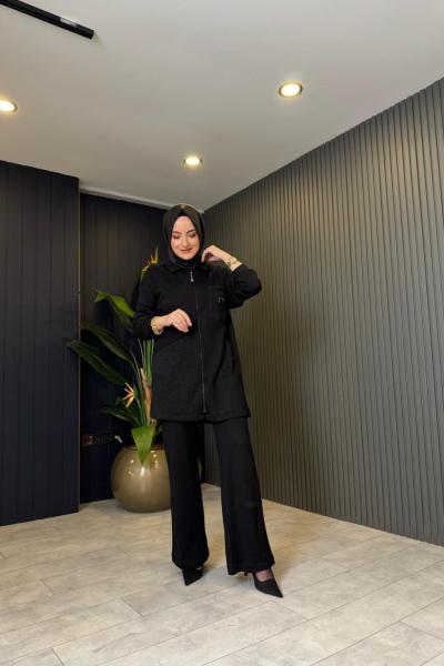 Levidor Cebi Kuşgözlü Kaşmir Takım Siyah Siyah