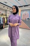 Olivia Pantolonlu Takım Mor Mor