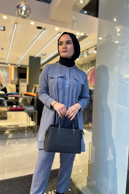 Olivia Pantolonlu Takım Gri Gri