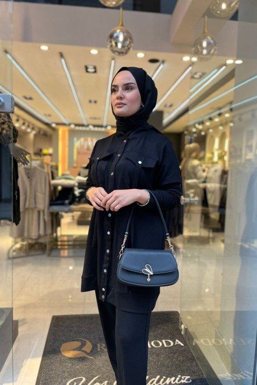 Olivia Pantolonlu Takım Siyah Siyah