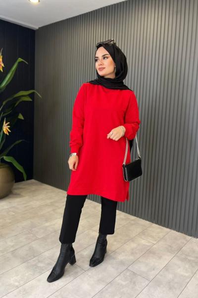 Oysho Kısa Sweat Kırmızı Kırmızı