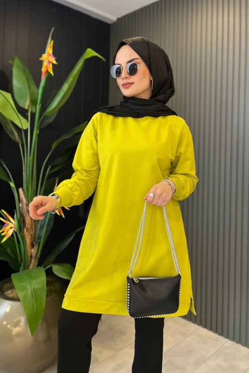 Oysho Kısa Sweat Yağ Yeşili Yağ Yeşili