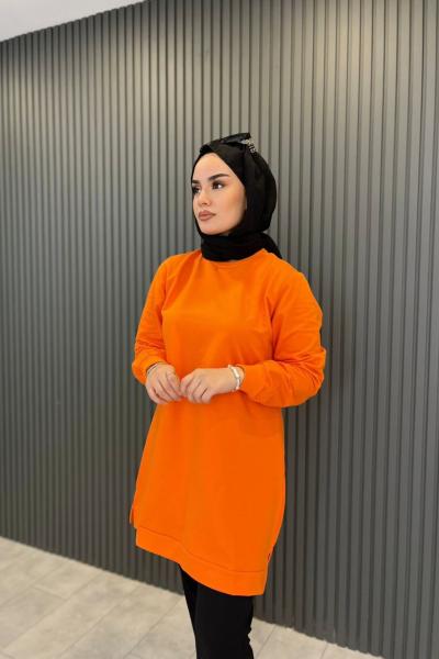 Oysho Kısa Sweat Turuncu Turuncu